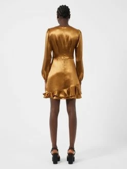 French Connection Denney Satin Ruffle Mini Dress 10 French Connection Denney Satin Ruffle Mini Dress -French Connection Shop 71TOE20 073 copy 2