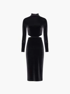 French Connection Sula Velvet Jersey Cut Out Dress -French Connection Shop 71TPA01