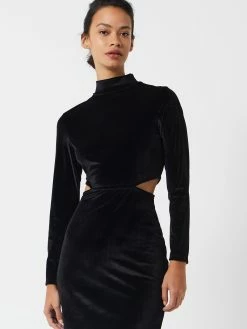 French Connection Sula Velvet Jersey Cut Out Dress -French Connection Shop 71TPA01 360copy