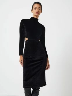 French Connection Sula Velvet Jersey Cut Out Dress -French Connection Shop 71TPA01 403copy