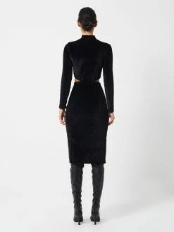 French Connection Sula Velvet Jersey Cut Out Dress -French Connection Shop 71TPA01 454copy