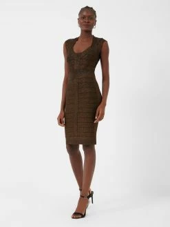 French Connection Danni Cap Sleeve Metallic Bandage Dress 10 French Connection Danni Cap Sleeve Metallic Bandage Dress -French Connection Shop 71TPV01 2184