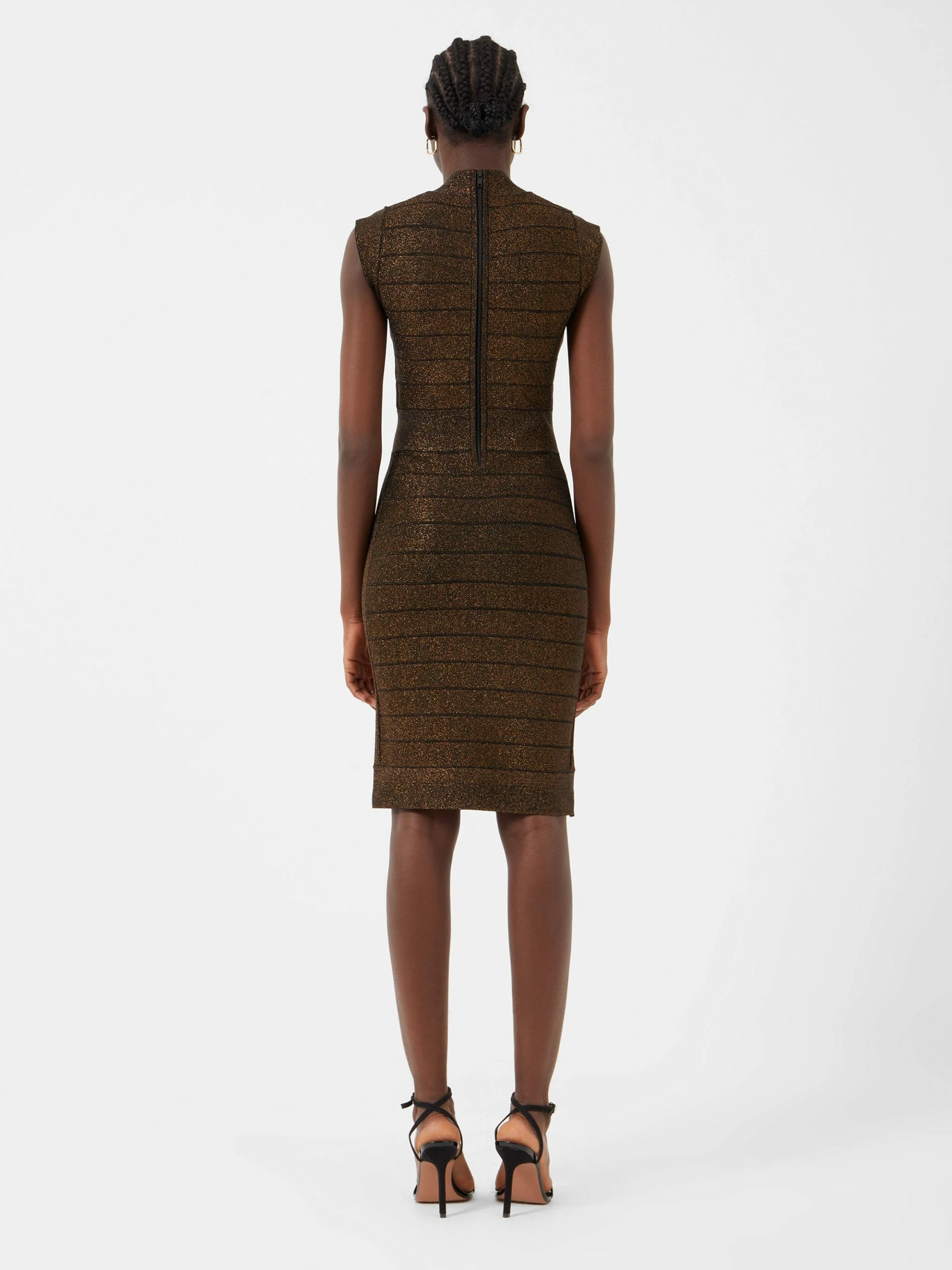 French Connection Danni Cap Sleeve Metallic Bandage Dress 5 French Connection Danni Cap Sleeve Metallic Bandage Dress - Image 3