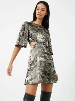 French Connection Alara Molten Metallic Cut-Out Mini Dress 10 French Connection Alara Molten Metallic Cut-Out Mini Dress -French Connection Shop 71TPY20 161