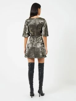 French Connection Alara Molten Metallic Cut-Out Mini Dress 12 French Connection Alara Molten Metallic Cut-Out Mini Dress -French Connection Shop 71TPY20 181