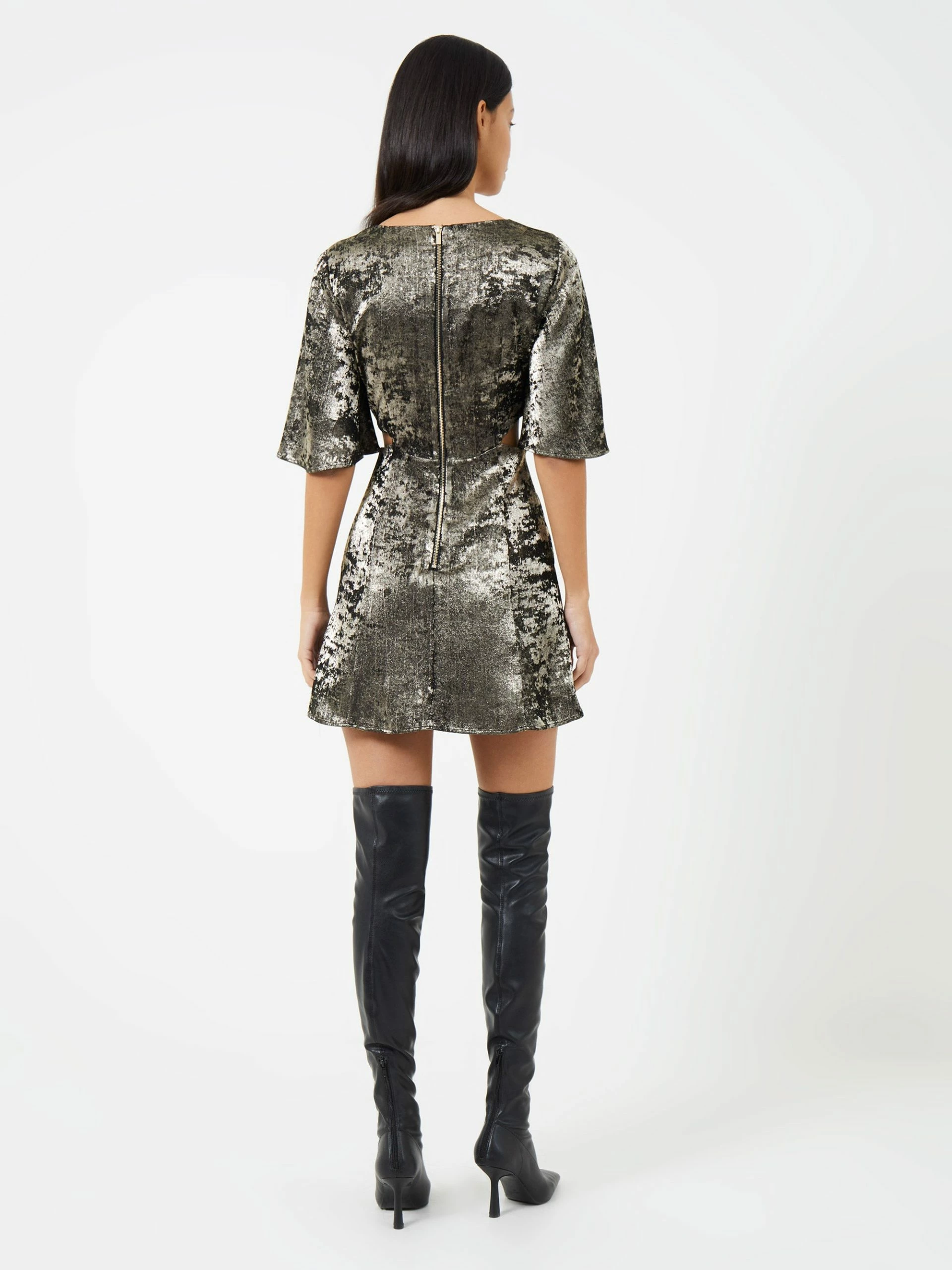 French Connection Alara Molten Metallic Cut-Out Mini Dress 7 French Connection Alara Molten Metallic Cut-Out Mini Dress - Image 5