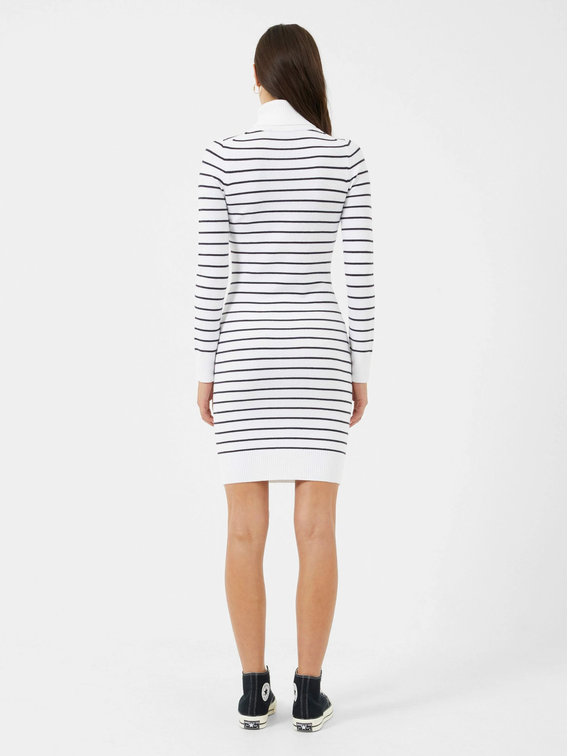 French Connection Babysoft High Neck Striped Mini Dress 7 French Connection Babysoft High Neck Striped Mini Dress - Image 5