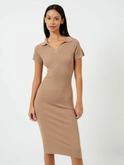 French Connection Collar Rib Dress Mid -French Connection Shop 71TUA20 2189