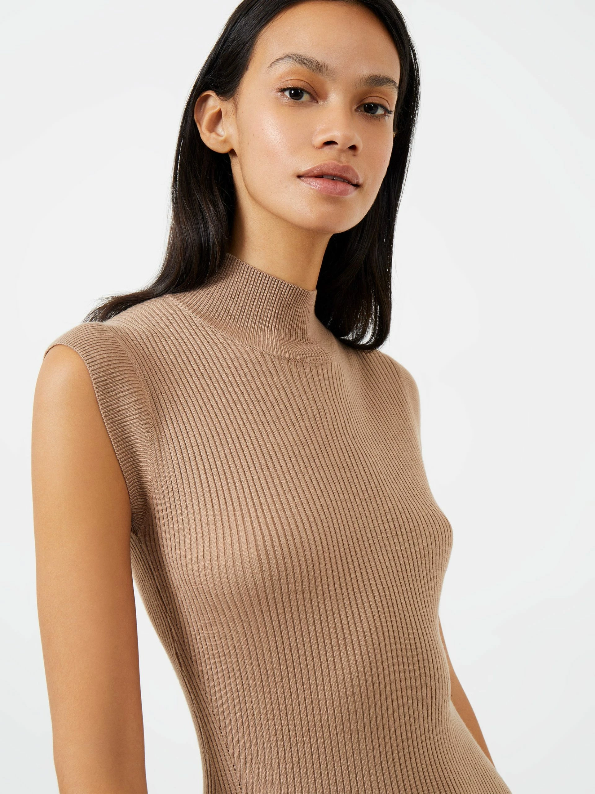 French Connection RIBBED FUNNEL NECK SLEEVELESS MIDI DRESS 4 French Connection RIBBED FUNNEL NECK SLEEVELESS MIDI DRESS - Image 2