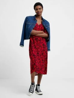 French Connection Vee Button-Through Dress 10 French Connection Vee Button-Through Dress -French Connection Shop 71TVP60 512copy