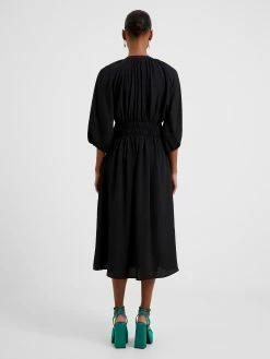 French Connection Pleat Plain Midi Dress -French Connection Shop 71TVV01 9566
