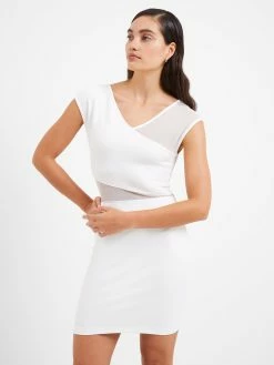 French Connection Lula Ponte Mesh Mix Bodycon Mini Dress -French Connection Shop 71UAN10 1339copy