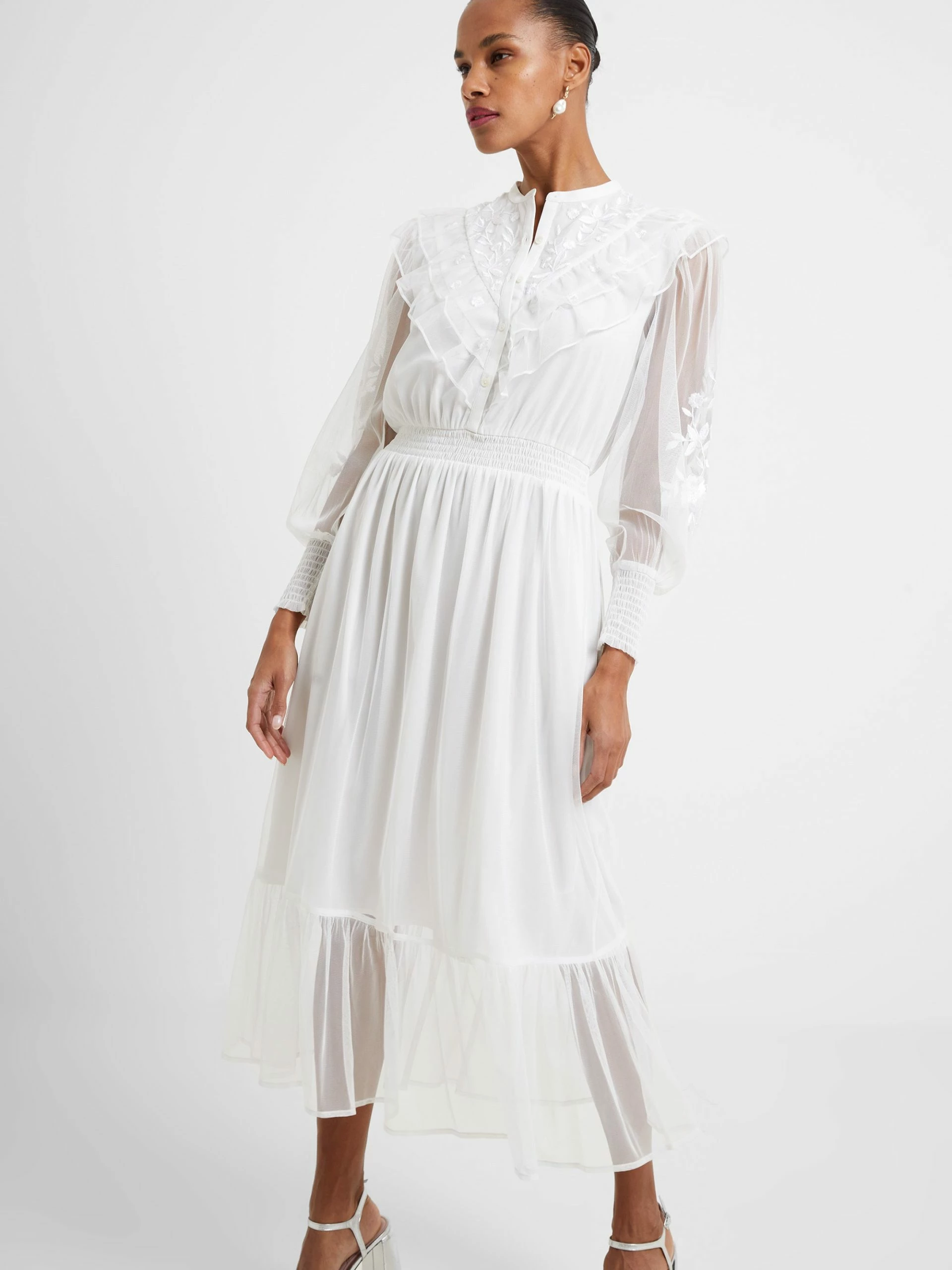 French Connection Abra Embroided Mesh Midi Dress 7 French Connection Abra Embroided Mesh Midi Dress - Image 5