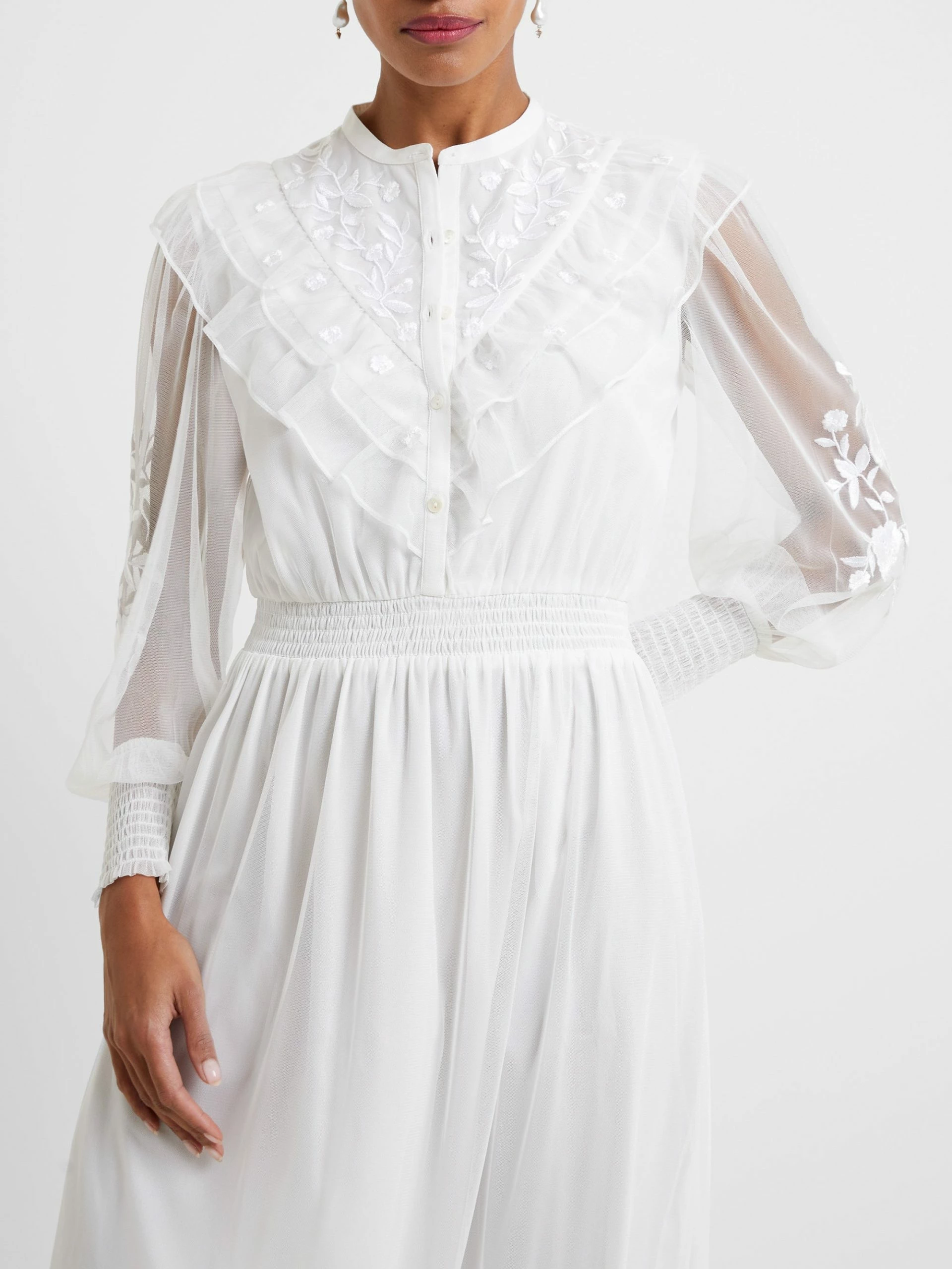 French Connection Abra Embroided Mesh Midi Dress 4 French Connection Abra Embroided Mesh Midi Dress - Image 2