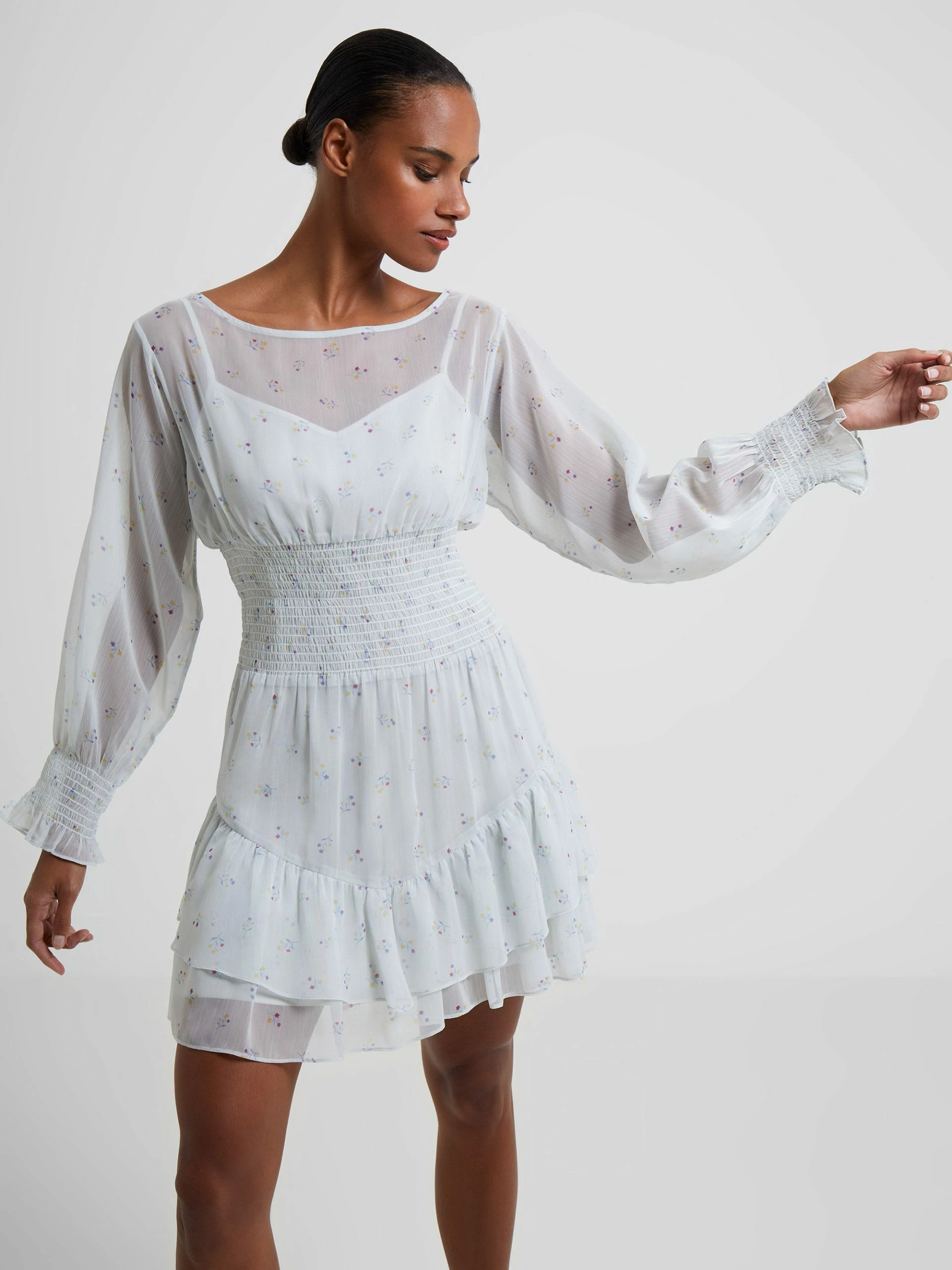 French Connection Cecilia Hallie Recycled Crinkle Ruffle Mini Dress 5 French Connection Cecilia Hallie Recycled Crinkle Ruffle Mini Dress - Image 3