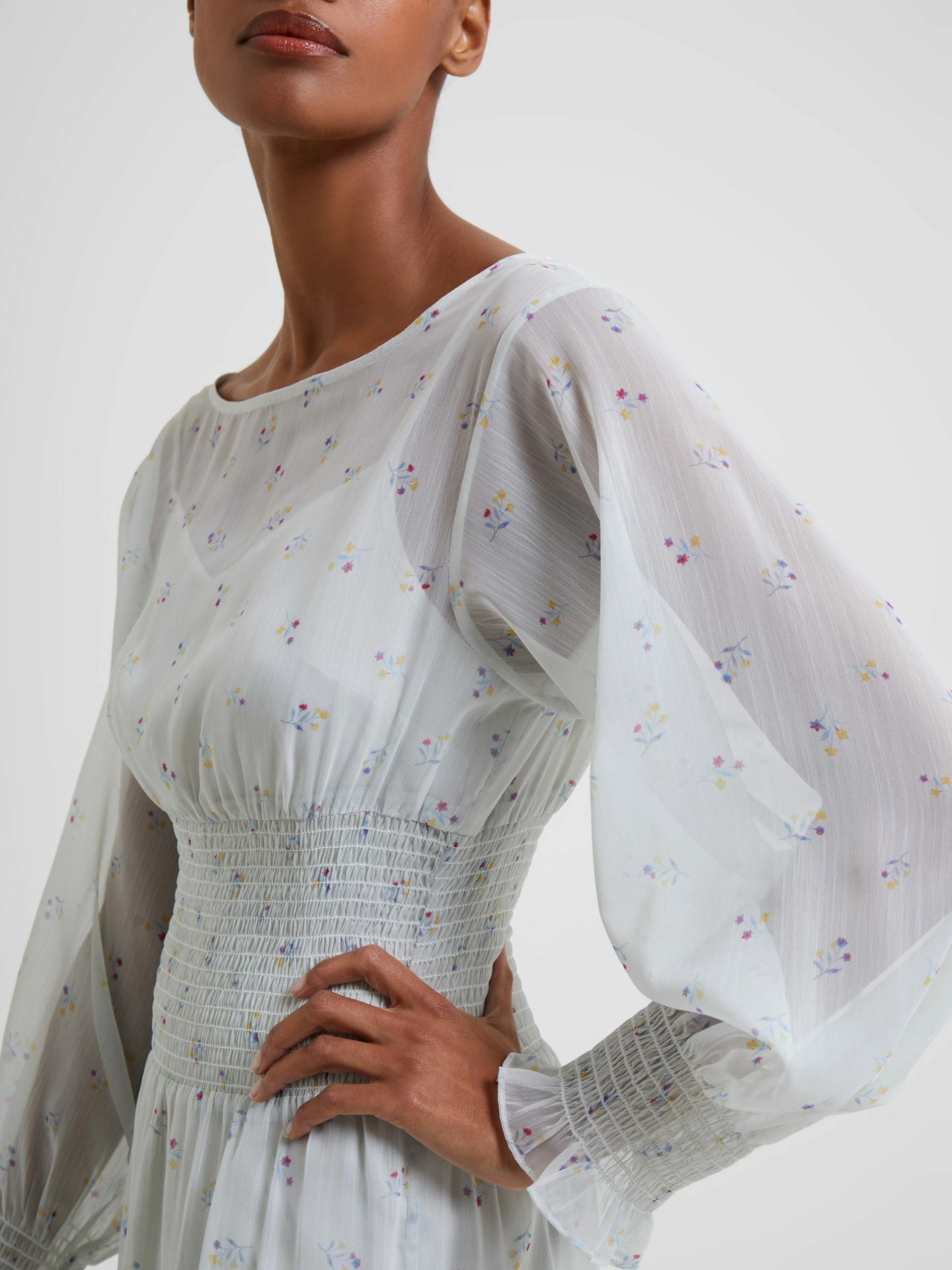 French Connection Cecilia Hallie Recycled Crinkle Ruffle Mini Dress 4 French Connection Cecilia Hallie Recycled Crinkle Ruffle Mini Dress - Image 2