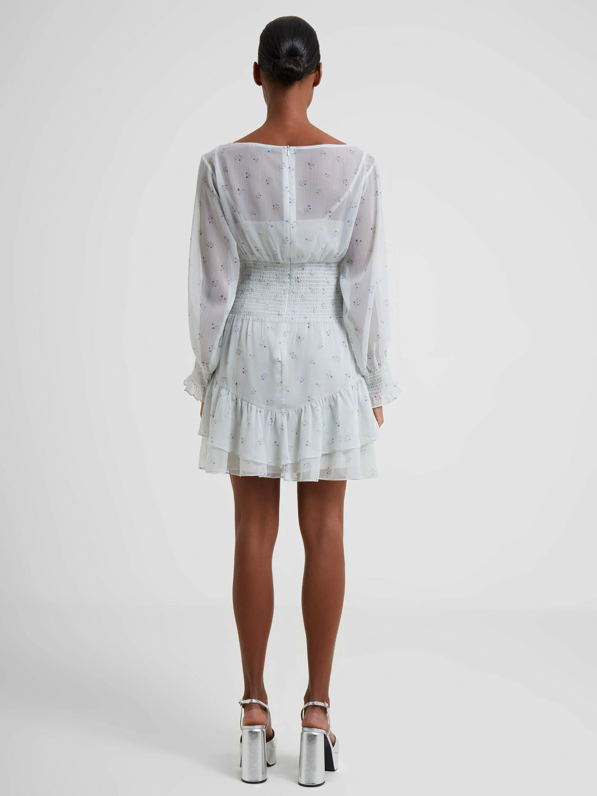 French Connection Cecilia Hallie Recycled Crinkle Ruffle Mini Dress 6 French Connection Cecilia Hallie Recycled Crinkle Ruffle Mini Dress - Image 4