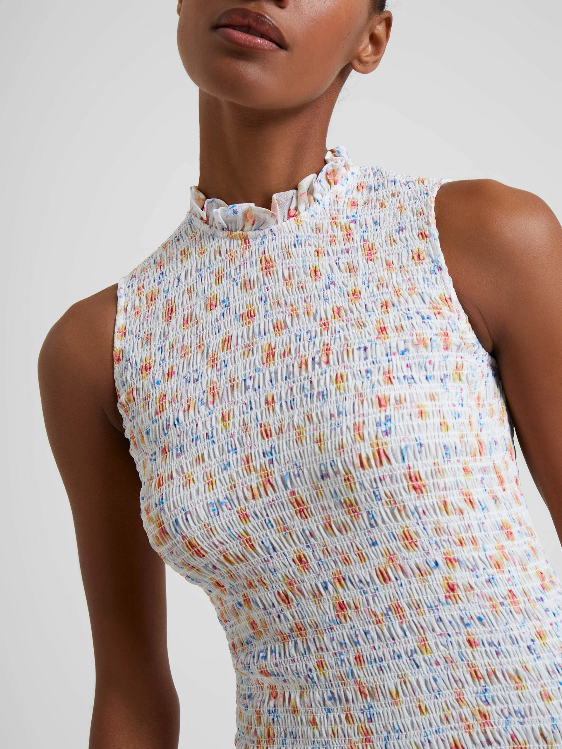 French Connection Camille Verona Crepe Smocked Mini Dress 4 French Connection Camille Verona Crepe Smocked Mini Dress - Image 2