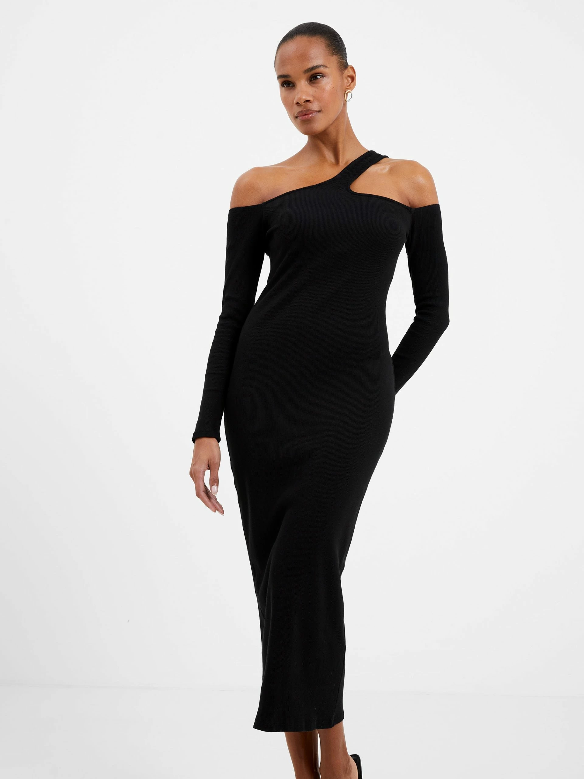 French Connection Rassia Cheryle Ribbed Cut-Out Midi Dress 3 French Connection Rassia Cheryle Ribbed Cut-Out Midi Dress