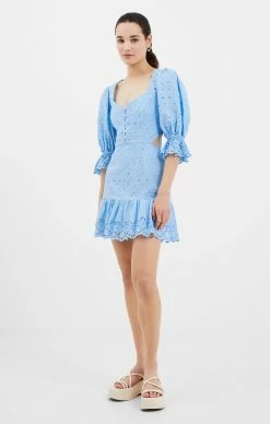 French Connection Cilla Broderie Anglaise Cut-Out Mini Dress