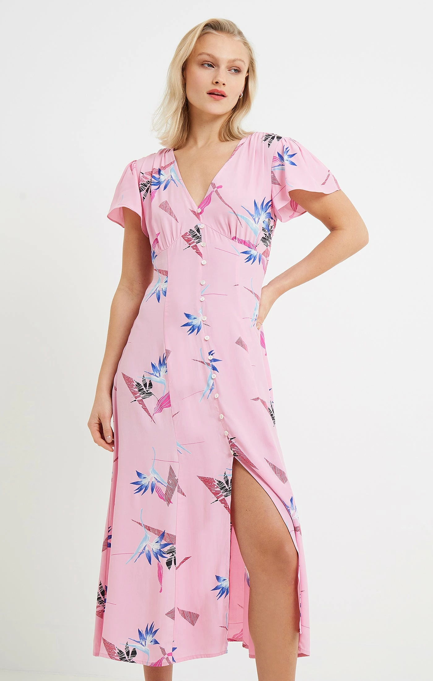 French Connection Eugine Eco Delphine Drape Midi Dress 4 French Connection Eugine Eco Delphine Drape Midi Dress - Image 2