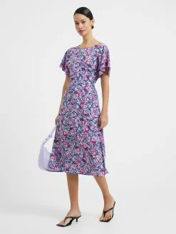 French Connection Fotini Eco Delphine Cut-Out Back Midi Dress