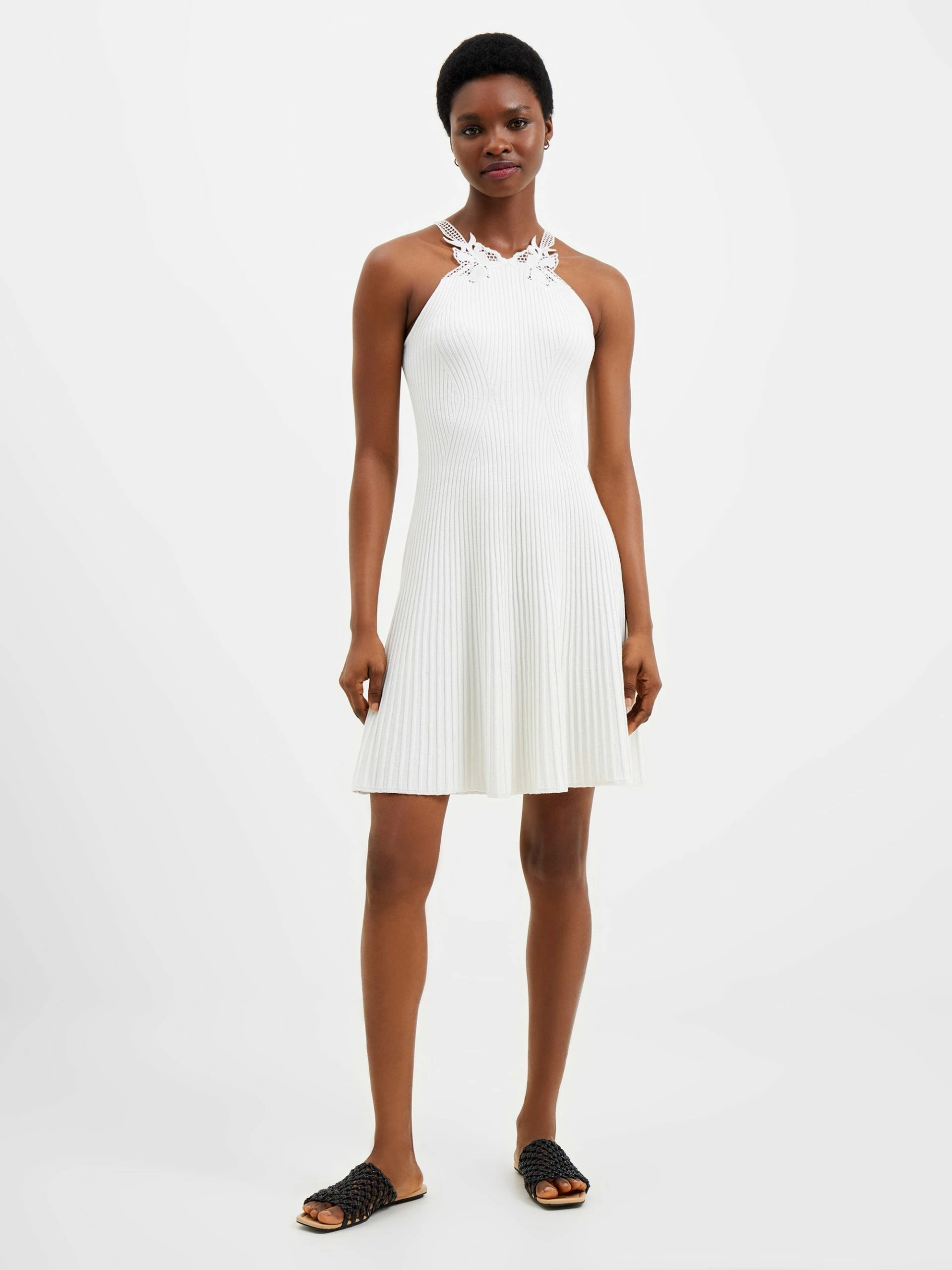 French Connection Mari Knit Lace Mix Dress 5 French Connection Mari Knit Lace Mix Dress - Image 3