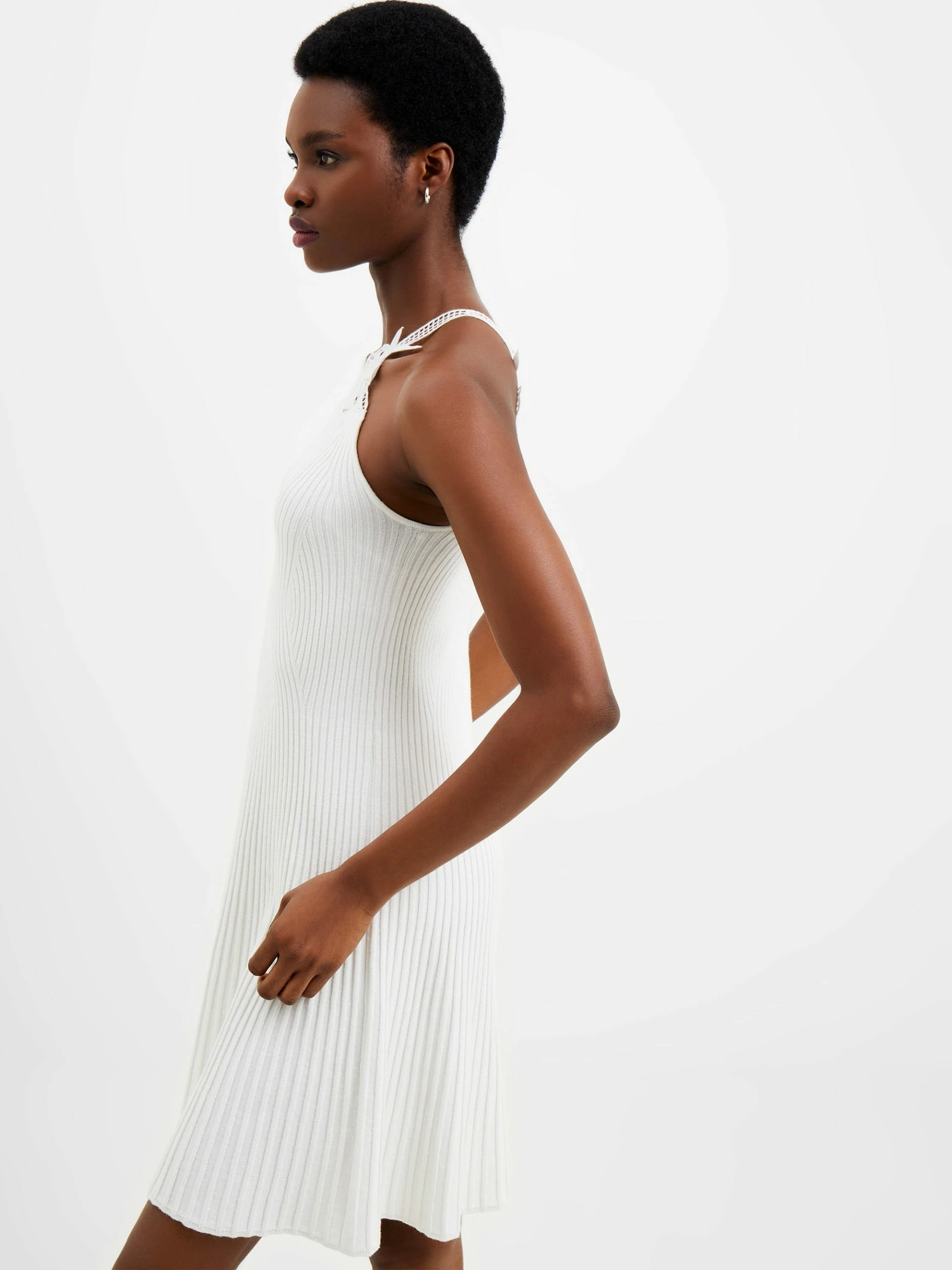 French Connection Mari Knit Lace Mix Dress 6 French Connection Mari Knit Lace Mix Dress - Image 4