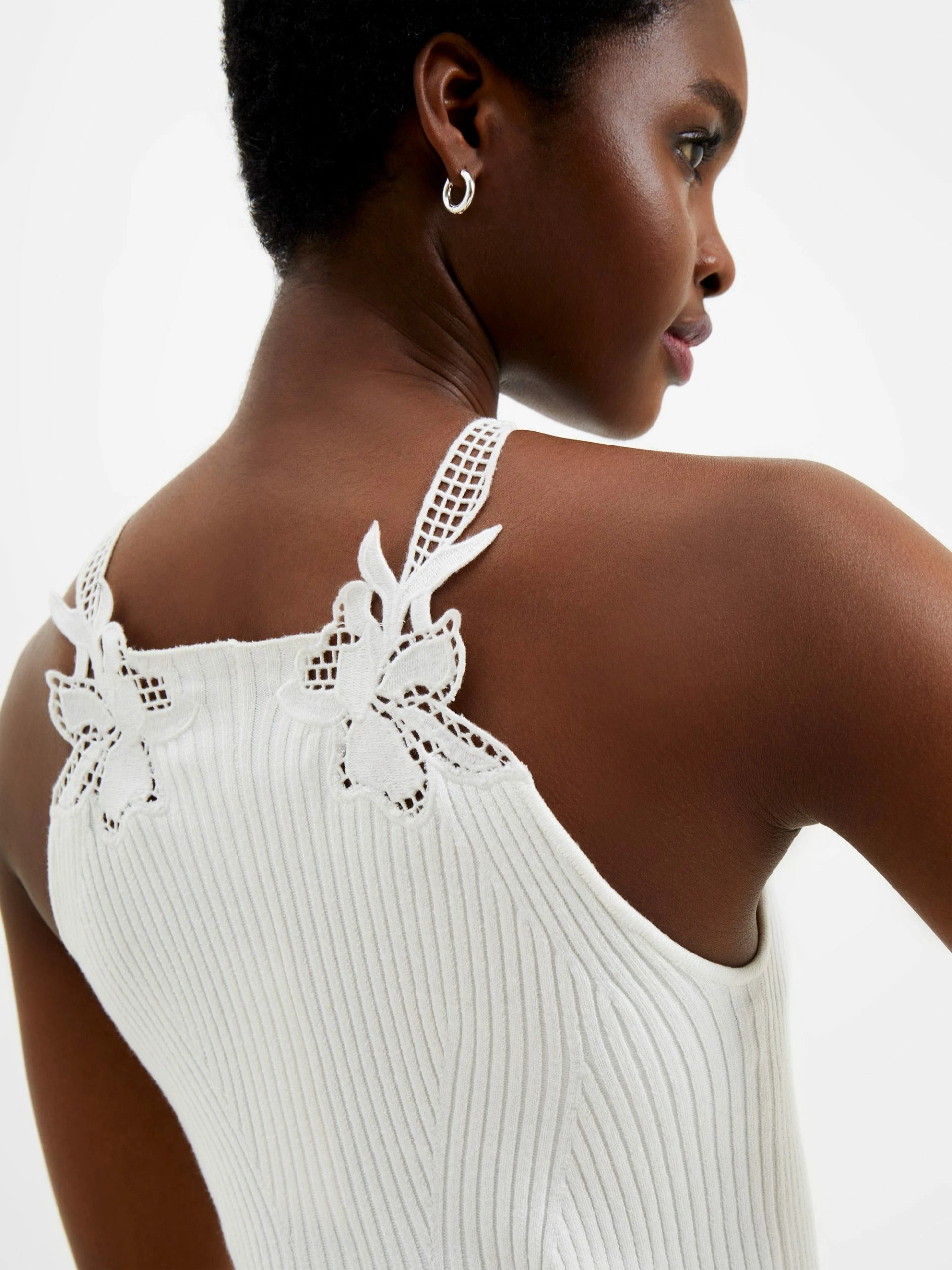 French Connection Mari Knit Lace Mix Dress 8 French Connection Mari Knit Lace Mix Dress - Image 6