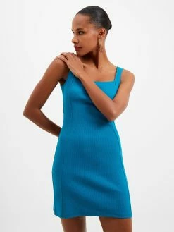 French Connection Rassia Ribbed Square Neck Mini Dress -French Connection Shop 71UNC40 1911