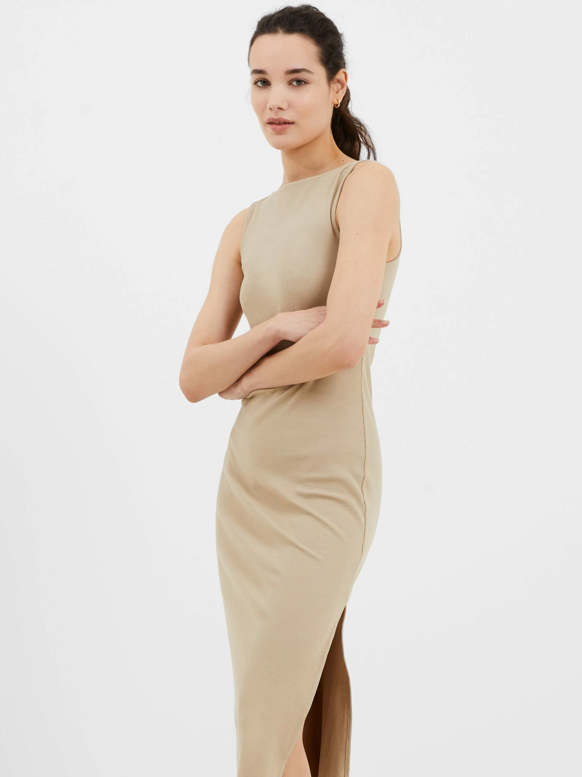 French Connection Rassia Ribbed Slash Neck Midi Dress 4 French Connection Rassia Ribbed Slash Neck Midi Dress - Image 2