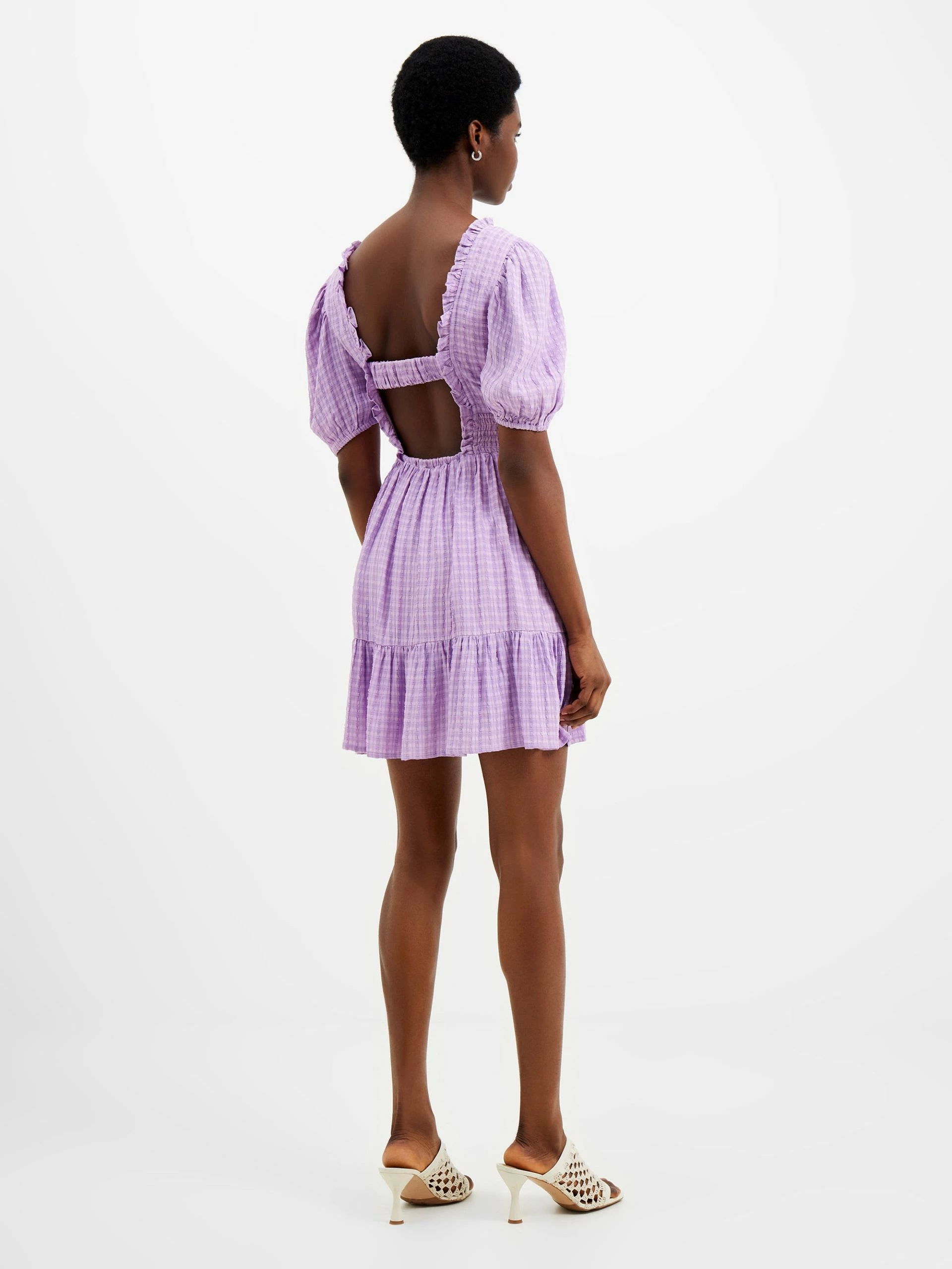 French Connection Birch Seersucker Puff Sleeve Gingham Mini Dress 7 French Connection Birch Seersucker Puff Sleeve Gingham Mini Dress - Image 5