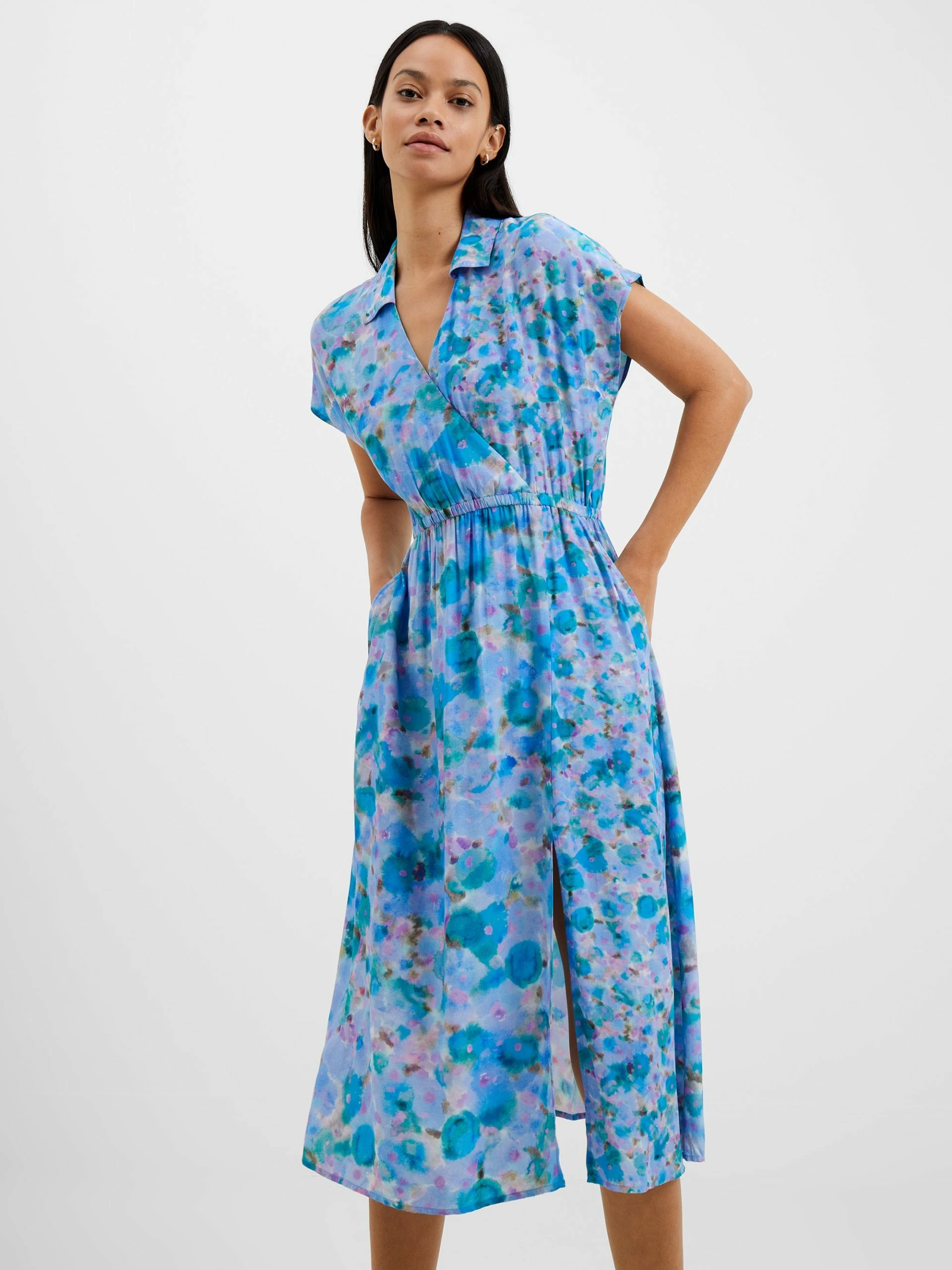 French Connection Gretha Drape Wrap Dress 6 French Connection Gretha Drape Wrap Dress - Image 4