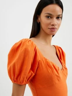 French Connection Alania Puff Sleeve Tiered Mini Dress -French Connection Shop 71UNY80 1782copy