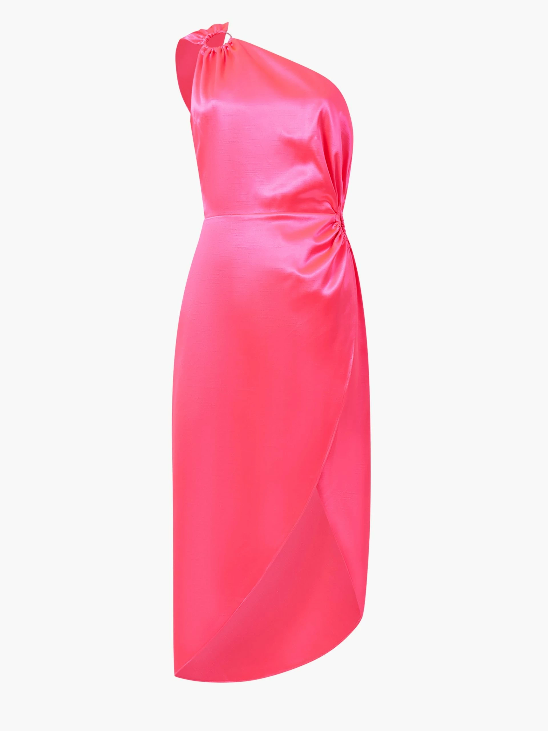 French Connection Adaline Textured Satin One Shoulder Dress 7 French Connection Adaline Textured Satin One Shoulder Dress - Image 5