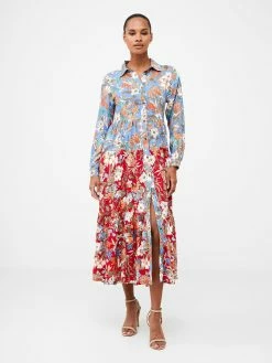 French Connection Two Tone Tiered Shirt Dress