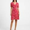 French Connection Floral V-Neck Flippy Dress