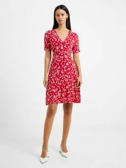 French Connection Floral V-Neck Flippy Dress