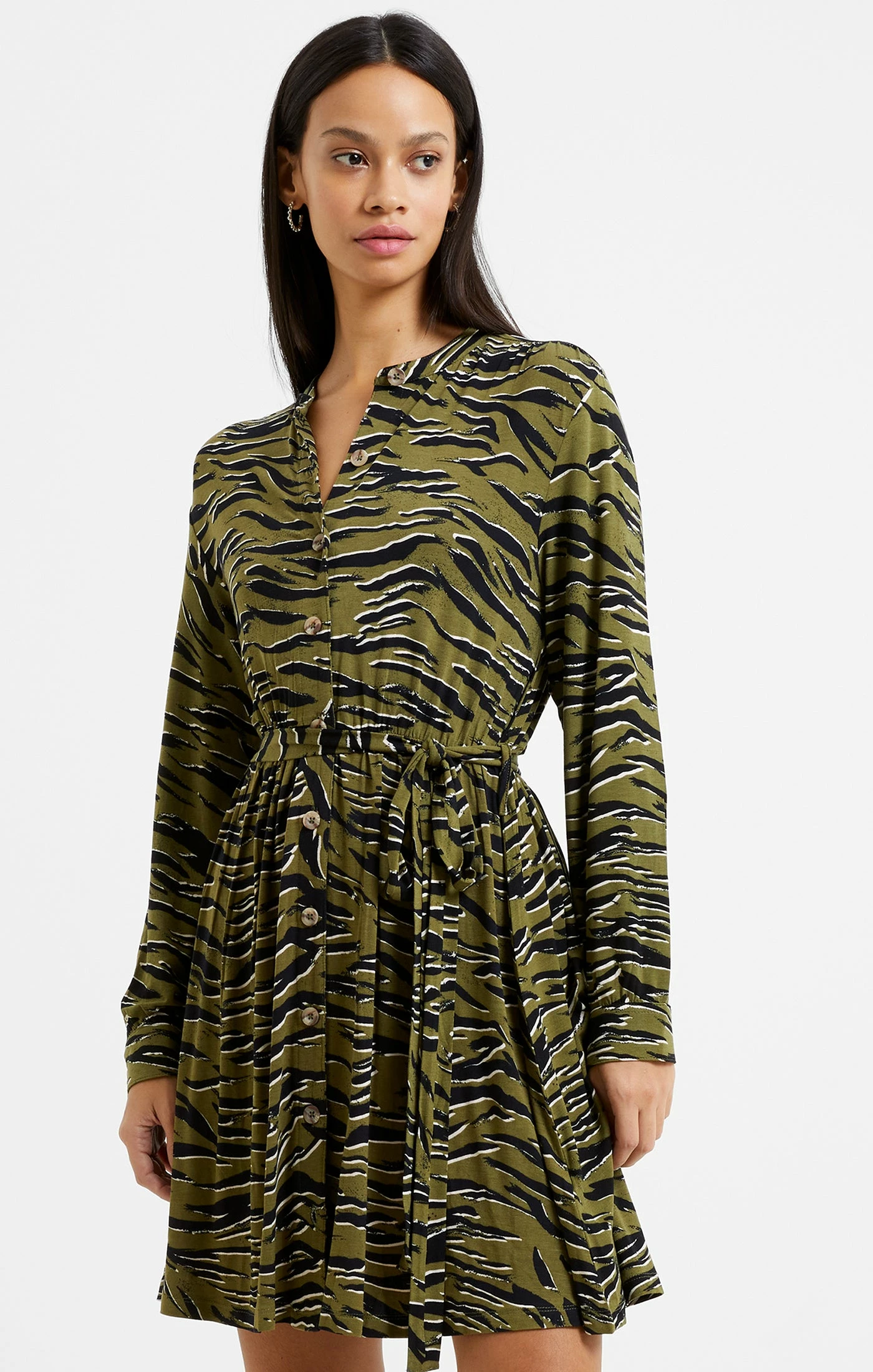 French Connection Henley Mini Shirt Dress 3 French Connection Henley Mini Shirt Dress