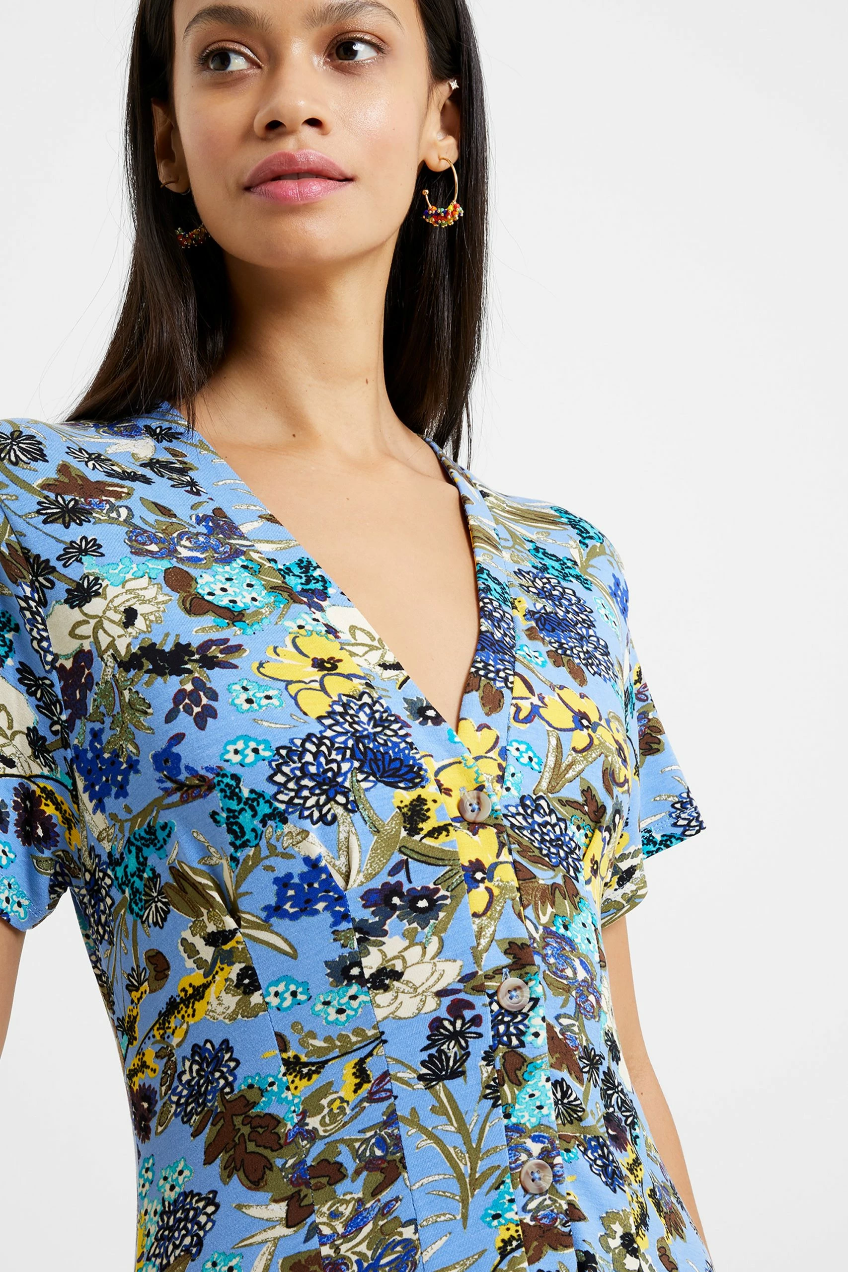 French Connection Floral Button Down Flippy Dress 4 French Connection Floral Button Down Flippy Dress - Image 2