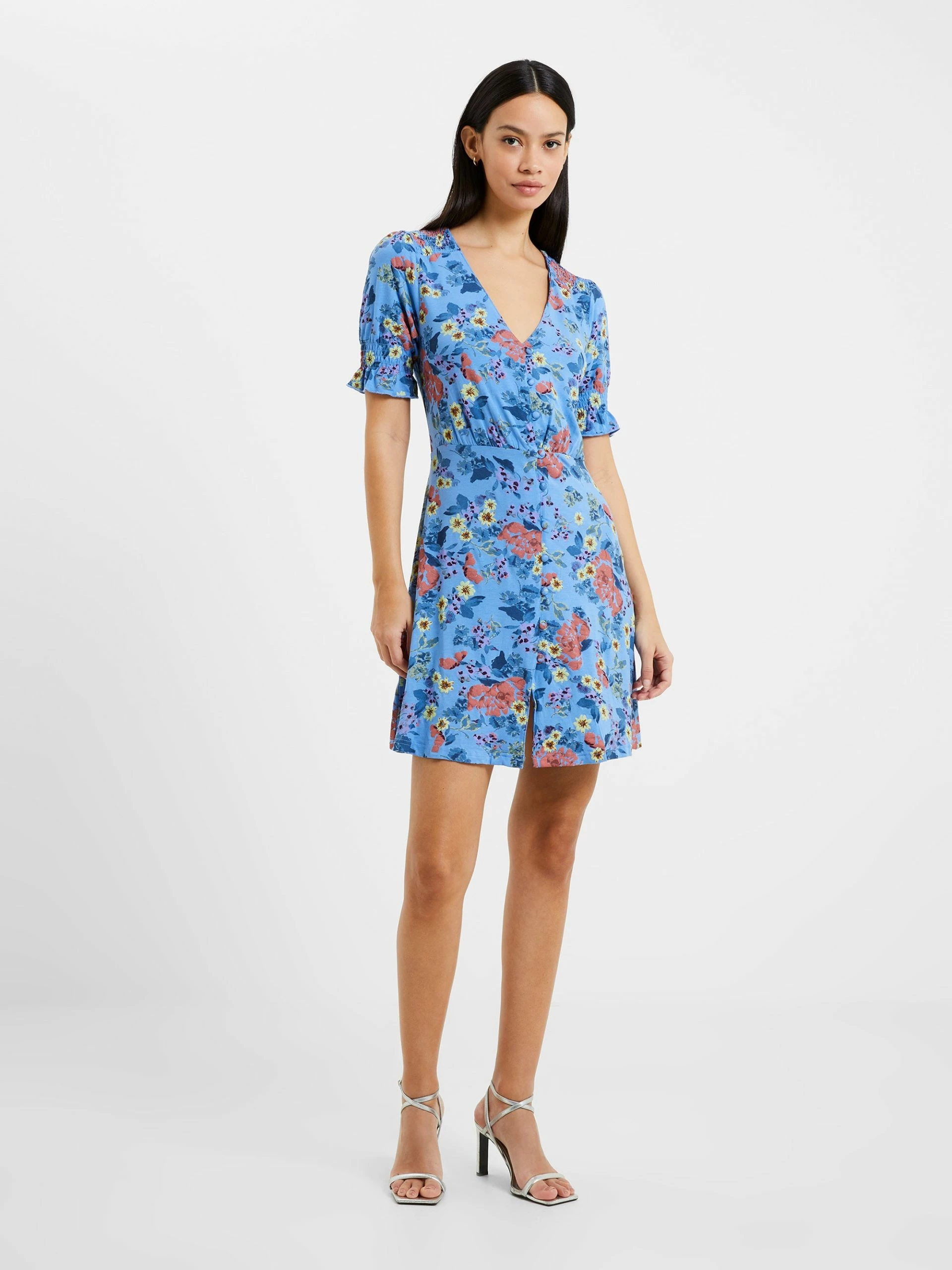 French Connection Vee Button-Through Mini Dress 5 French Connection Vee Button-Through Mini Dress - Image 3