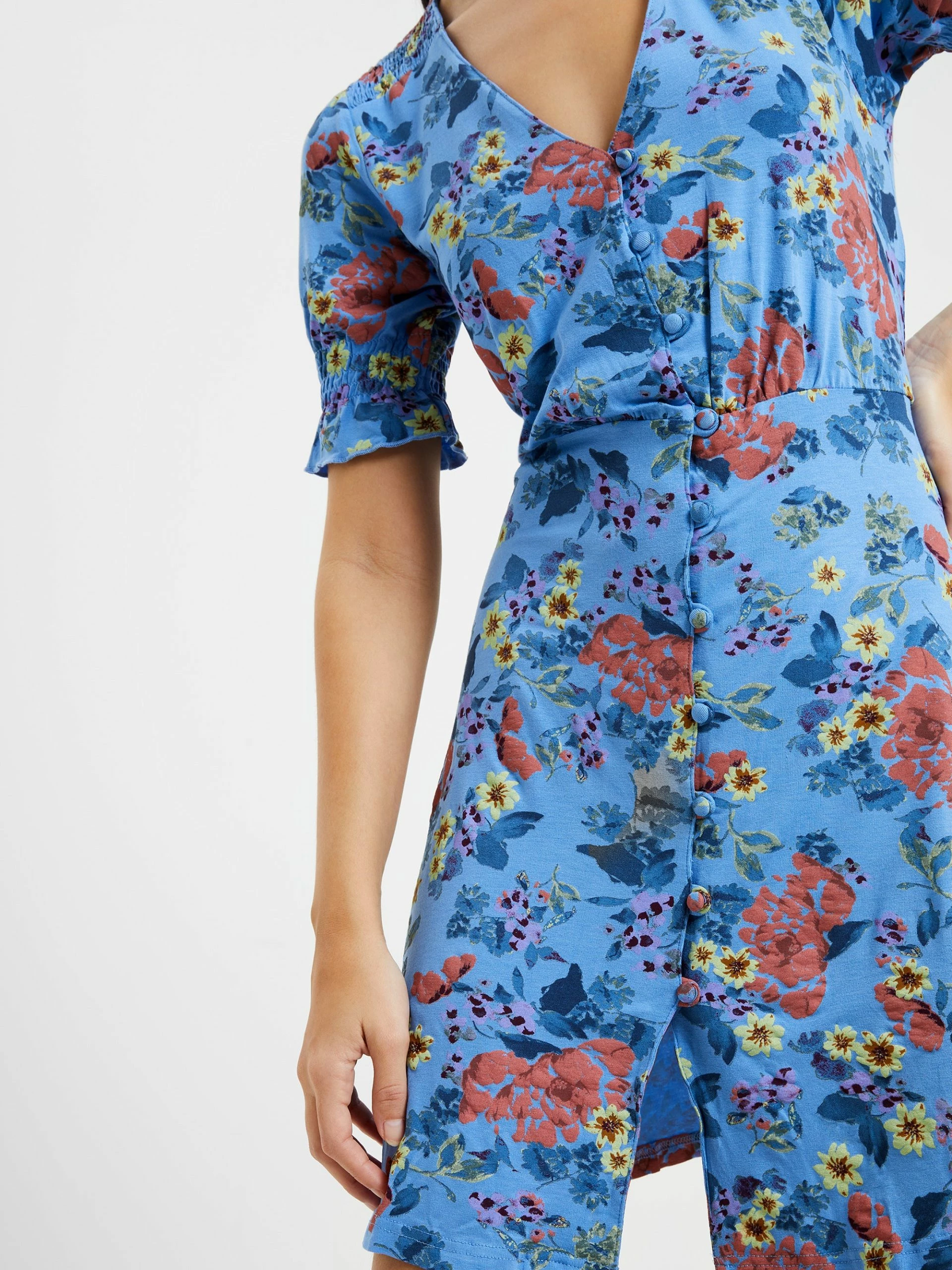 French Connection Vee Button-Through Mini Dress 4 French Connection Vee Button-Through Mini Dress - Image 2