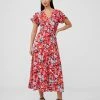French Connection Floral Belted Midi Dress 1 French Connection Floral Belted Midi Dress -French Connection Shop 71UUR60 1685copy