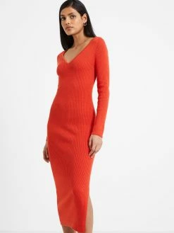 French Connection Mari Knit Midi Dress -French Connection Shop 71VAP66 888copy
