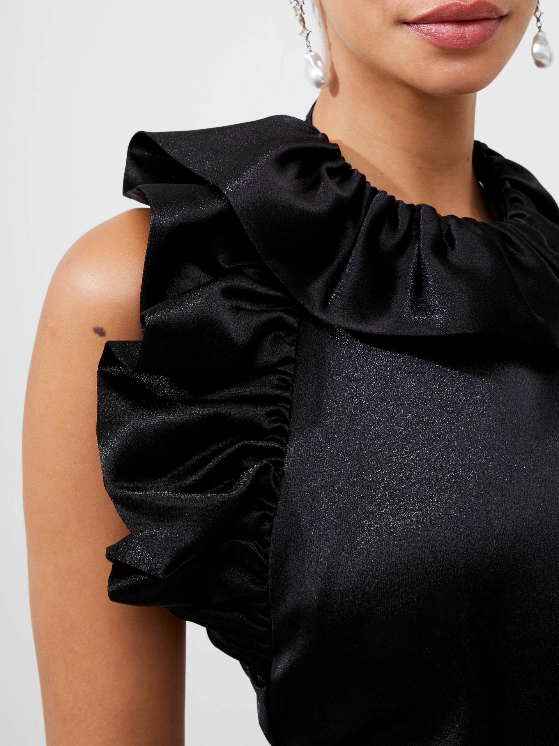 French Connection Adora Satin Ruffle Mini Dress 5 French Connection Adora Satin Ruffle Mini Dress - Image 3