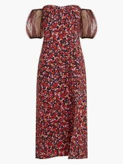 French Connection Clara Flavia Bardot Organza Puff Sleeve Dress 13 French Connection Clara Flavia Bardot Organza Puff Sleeve Dress -French Connection Shop 71VDL01