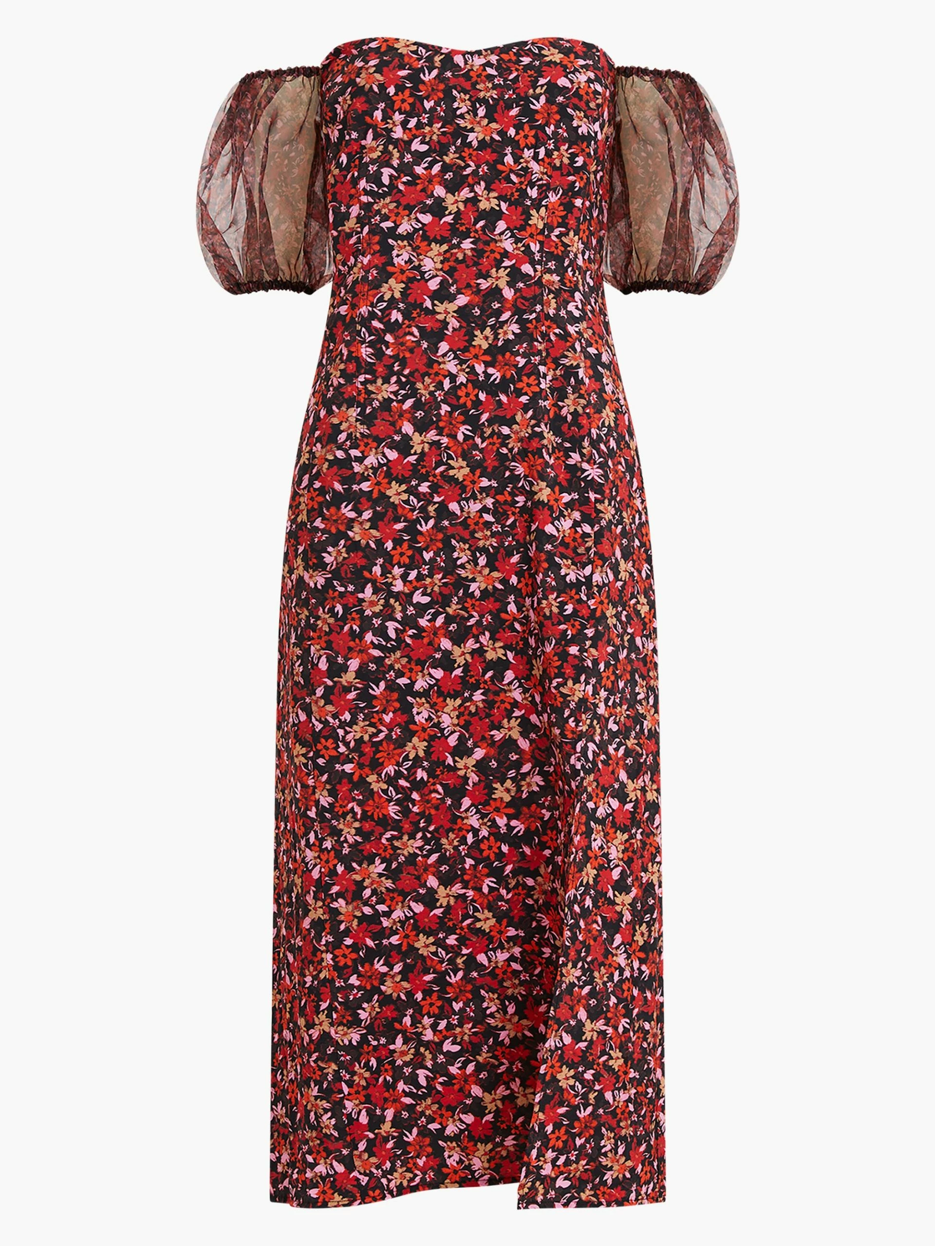 French Connection Clara Flavia Bardot Organza Puff Sleeve Dress 8 French Connection Clara Flavia Bardot Organza Puff Sleeve Dress - Image 6