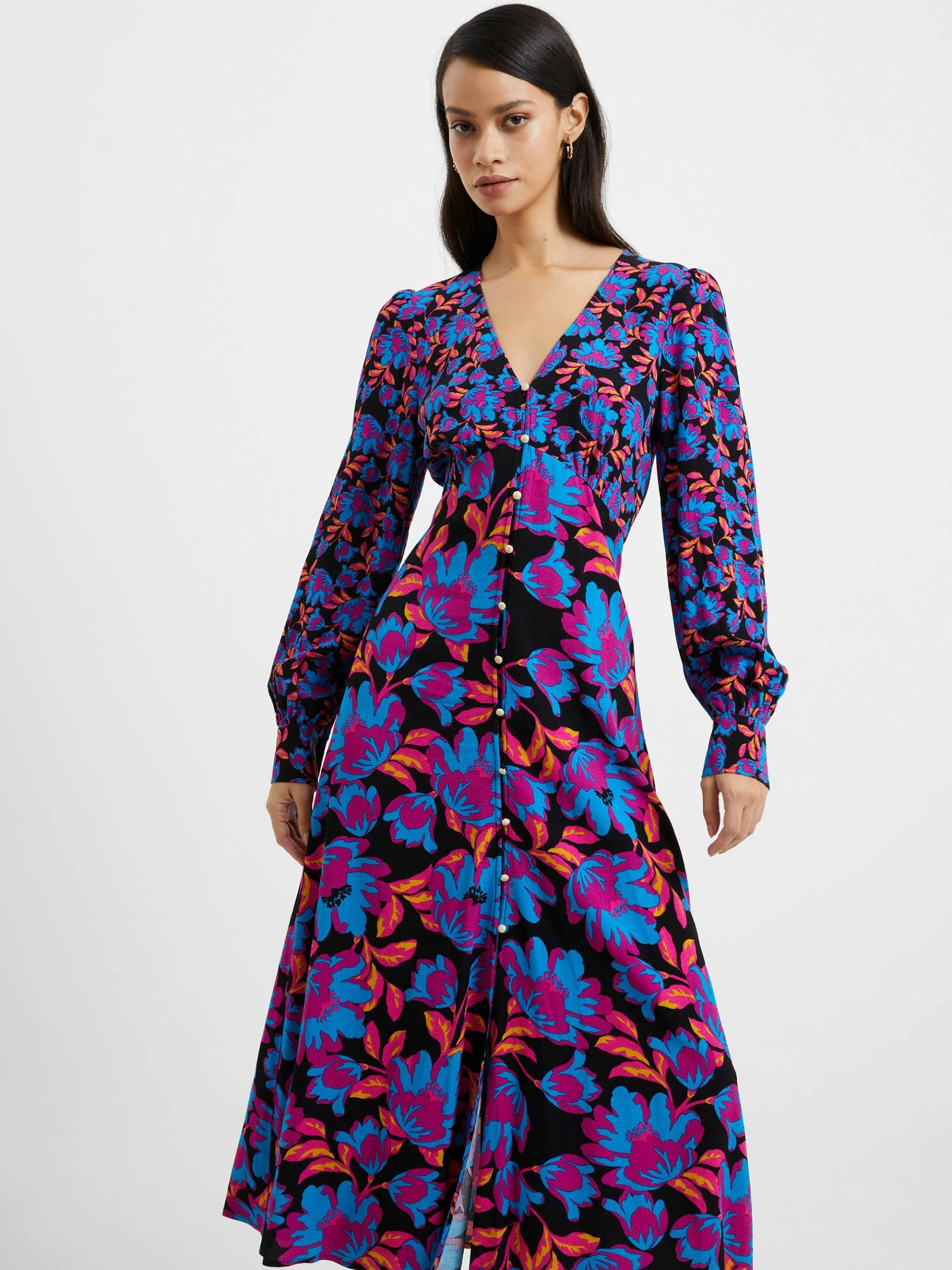 French Connection Darla Eco Anita Drape Midi Dress 4 French Connection Darla Eco Anita Drape Midi Dress - Image 2