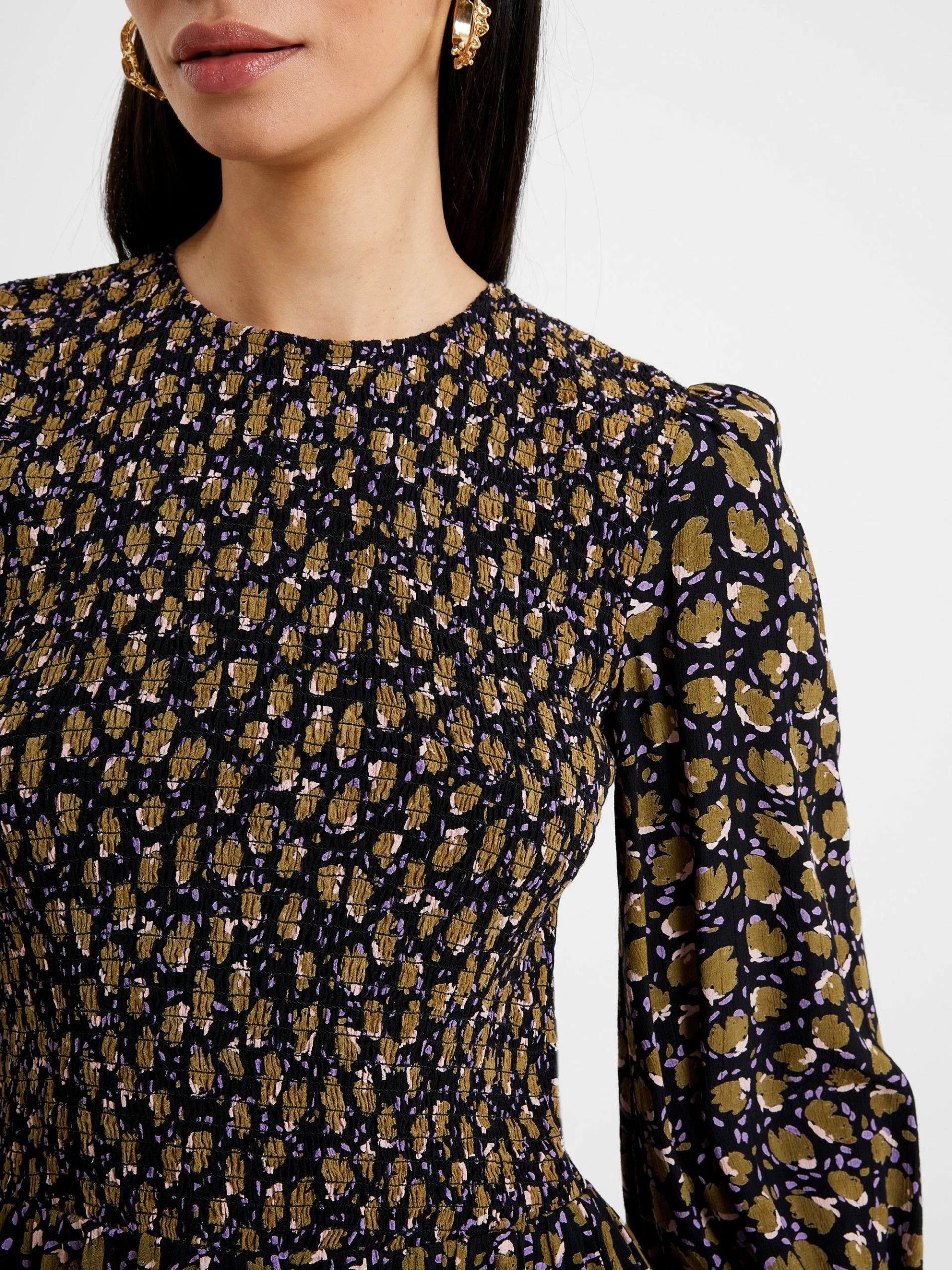 French Connection Ingrid Eco Colette Crepe Smocked Mini Dress 5 French Connection Ingrid Eco Colette Crepe Smocked Mini Dress - Image 3