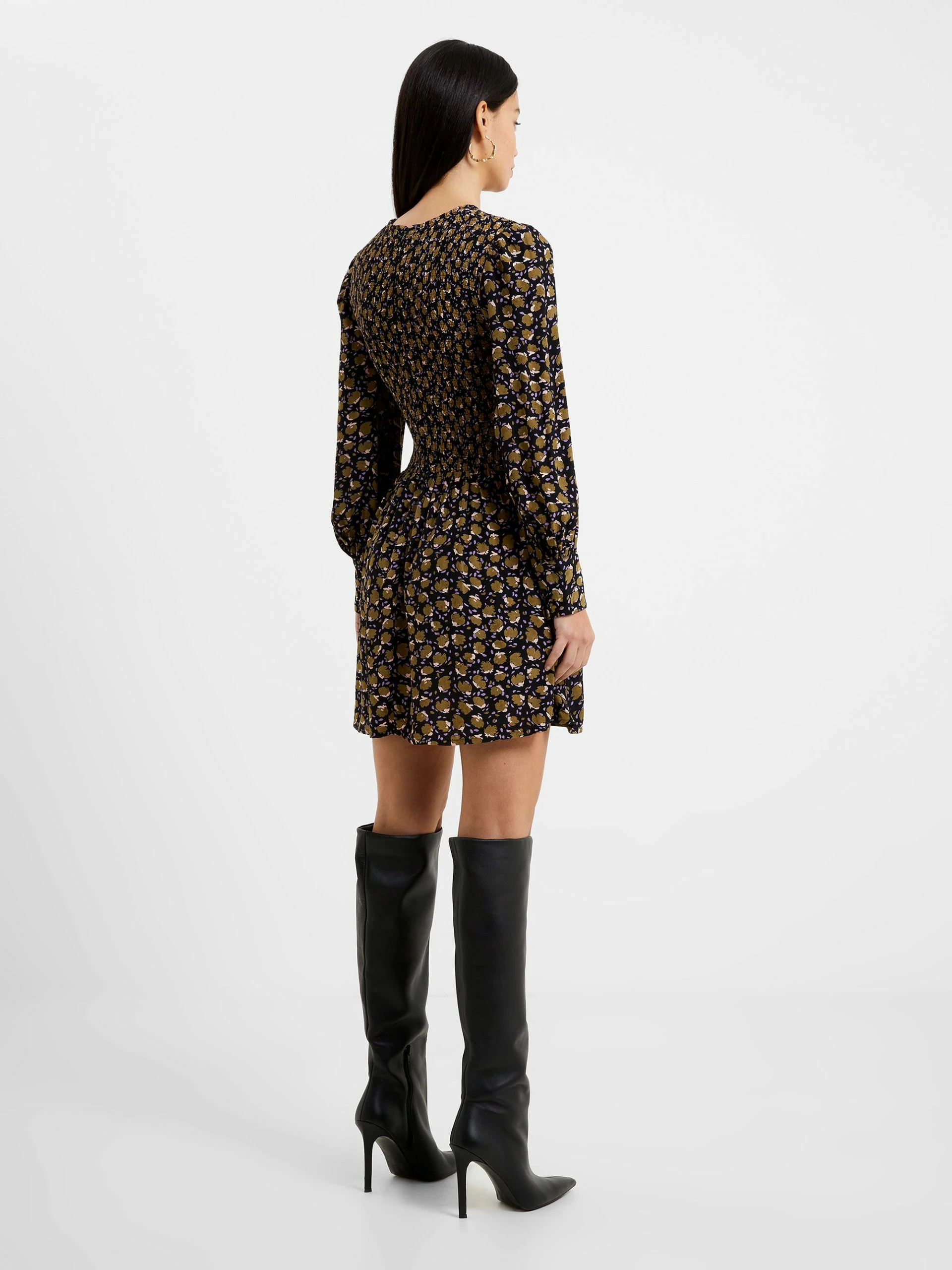 French Connection Ingrid Eco Colette Crepe Smocked Mini Dress 6 French Connection Ingrid Eco Colette Crepe Smocked Mini Dress - Image 4